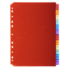 Exacompta - Réf. 3912E - Intercalaires en polypropylène translucide avec 12 onglets neutres - avec porte étiquette - Livré avec