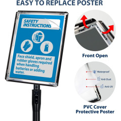 VAIIGO Porte Affiche A4 sur Pied – Présentoir Réglable en Alliage d'Aluminium, Support Publicitaire à Cadre Pression, Affichage 