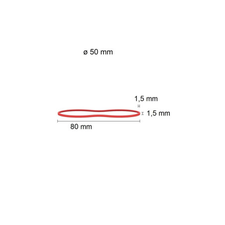 D.RECT Bande Élastique 1.5x1.5mm 1/2 Circonférence 80mm | Bandes Élastiques pour le Ménage, le Travail, le Bureau | Réutilisable