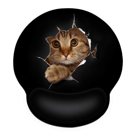CHUQING Tapis de Souris Ergonomique avec Repose-Poignet en Gel Motif Chat