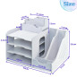 7-Compartiment Bac à Courrier Empilable, Corbeille à Courrier, A4 Organisateur de Bureau Bois Plastique, Plateau de Papier Blanc 7-Compartiment Bac à Courrier Empilable, Corbeille à Courrier, A4 Organisateur de Bureau Bois Plastique, Plateau de Papier Blanc