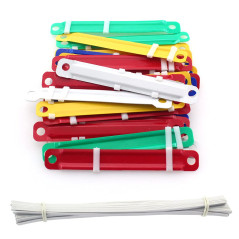 Prmape 50 Pièces Fixation en Plastique Papier Organisateur Reliures, Clips pour Archives Avec Boucle, Attaches Perforé en Plasti