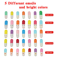 Mczcent 100Pcs Capsule Message, Capsule Lettres Message dans Bouteille, Capsules de Lettres D'amour Happy Pills Capsules Papier