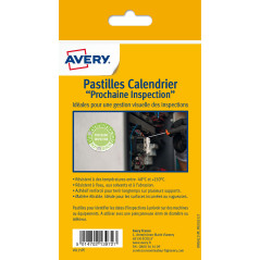 Avery - Sachet de 48 Pastilles "Prochaine Inspection" + 12 Mois + Années 20 À 25, Ultra-Résistantes Et Souples, 30 mm de Diamètr