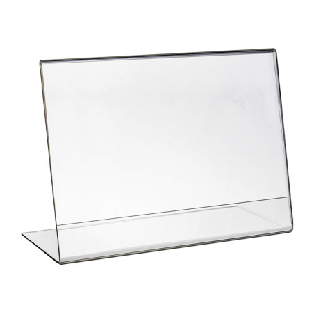 HMF 46931 Présentoir de Table Acrylique incliné | DIN A6 Format Paysage | Transparent
