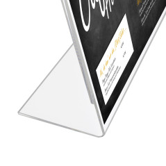 HMF 46931 Présentoir de Table Acrylique incliné | DIN A6 Format Paysage | Transparent