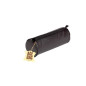 Clairefontaine 77031C Collection Nomaddict (ex Age Bag) Une Grande Trousse Ronde en Véritable Cuir d'Agneau Noir - 22 cm x 8 cm 