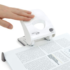 Rapesco 1524 ECO X5-30ps Perforatrice 2 Trous à Moins d'Effort, Capacité de 30 Feuilles, Blanc Doux