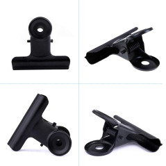 Bulldog Petits Clips, 50pcs Métal Bulldog Binder Clips, 22mm Trombones de Bouledogue, Noir Charnière Pinces pour Sacs de Nourrit