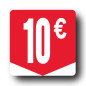 Affichesstore 30270 - Rouleau de 500 Étiquettes Autocollantes 10€ - Format Carré 35x35mm - Brillantes - Adhésives - Stickers Pri Affichesstore 30270 - Rouleau de 500 Étiquettes Autocollantes 10€ - Format Carré 35x35mm - Brillantes - Adhésives - Stickers Pri