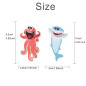2 pièces signet animal mignon âne/panda/requin/ctopus signet, ensemble de signets drôles 3D farfelus, marque-pages de dessins an 2 pièces signet animal mignon âne/panda/requin/ctopus signet, ensemble de signets drôles 3D farfelus, marque-pages de dessins an