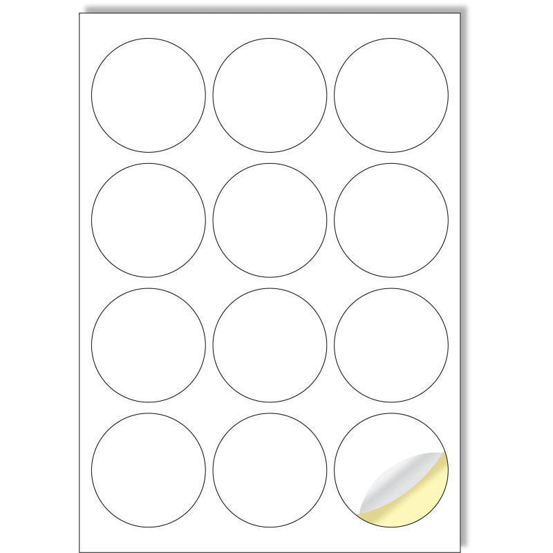 Creavvee 12 étiquettes rondes feuille 25 feuilles A4 imprimables papier autocollant blanc pour imprimantes laser/jet d'encre fab Creavvee 12 étiquettes rondes feuille 25 feuilles A4 imprimables papier autocollant blanc pour imprimantes laser/jet d'encre fab