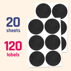 120 Pièces, Étiquettes Autocollantes pour Bocaux, Tableau Noir Effaçable - 50mm