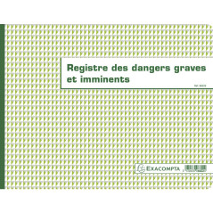 Exacompta - Réf. 6622E - 1 Registre des dangers graves et imminents conforme à la législation - Pour les réprésentants du C.S.E.