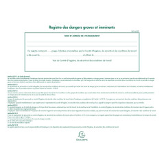 Exacompta - Réf. 6622E - 1 Registre des dangers graves et imminents conforme à la législation - Pour les réprésentants du C.S.E.
