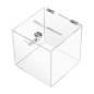 HMF 46919 Boîte à dons en acrylique avec serrure | Cube boîte à lots | 15 x 15 x 15 cm | DIN A6 | Transparent HMF 46919 Boîte à dons en acrylique avec serrure | Cube boîte à lots | 15 x 15 x 15 cm | DIN A6 | Transparent