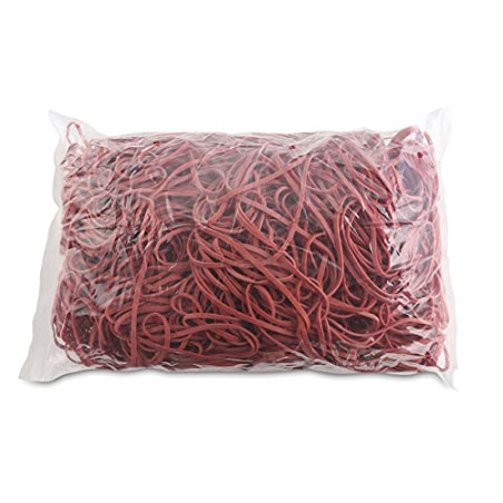 Élastiques en caoutchouc pour produits de bureau - Diamètre : 130 mm - 1,5 x 1,5 mm - 1000 g - Rouge - Petit accessoire de burea