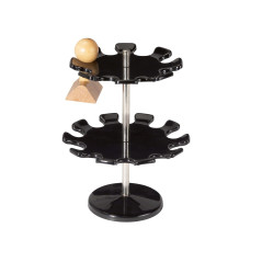 MAUL porte tampon ronds 14x19x14 cm | Organiseur bureau pour 18 tampons | Plateau rotatif avec socle Ø 8,5 cm | Porte tampon en