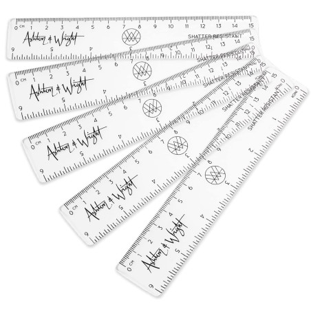 Ashton and Wright - Règles de 15 cm – Incassables (Pack of 5, Clear)