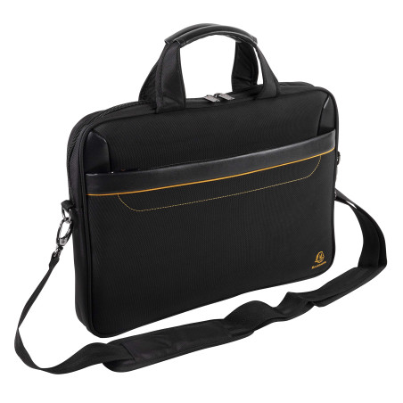 Exacompta - Réf. 17434E - Sacoche ordinateur Exactive 2 poches pour transport d'un PC taille maxi 15 pouces et d'une poche pour
