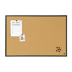 Bi-Office New Basic Tableau d'affichage en liège avec Cadre Noir 885 x 585 mm