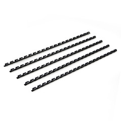 RAYSON Peignes de Reliure en Plastique, Capacité de Reliure de 40 Feuilles, 21 Anneaux, 8 mm, Noir, Paquet de 100