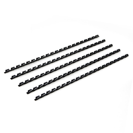 RAYSON Peignes de Reliure en Plastique, Capacité de Reliure de 40 Feuilles, 21 Anneaux, 8 mm, Noir, Paquet de 100