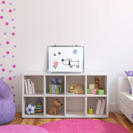 Tableau Blanc Magnétique 40 x 30cm avec 2 Marqueurs 3 Aimants, Tableau Blanc Effaçable à sec pour la Maison, l'école, le Bureau