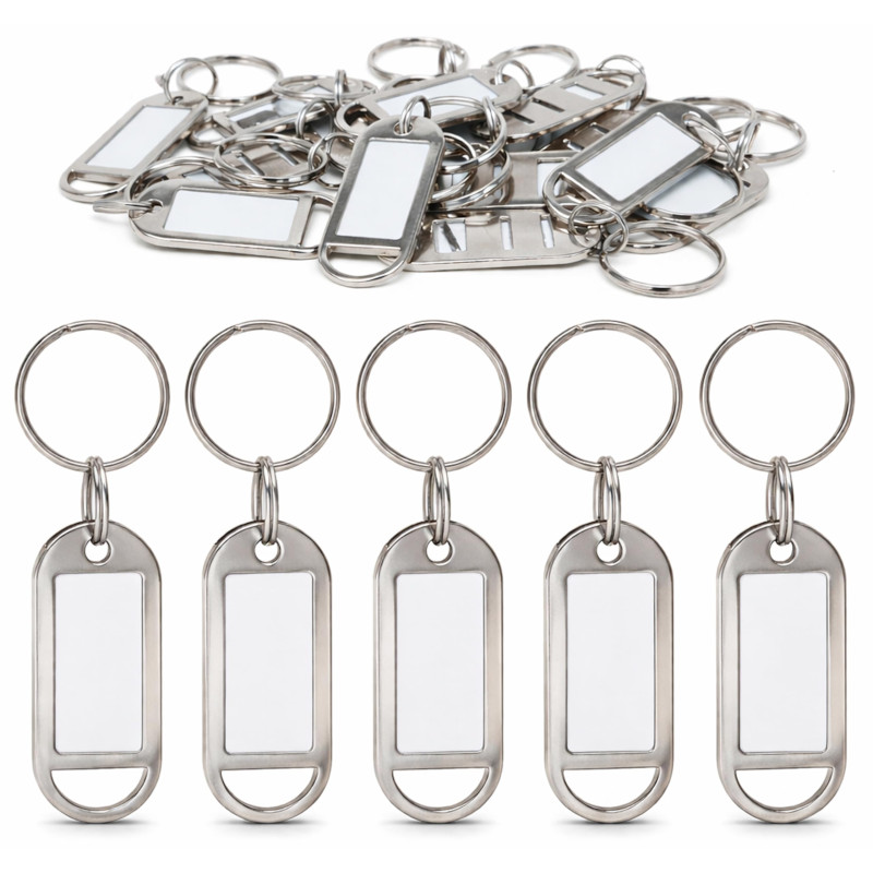 Porte-clés Métallique avec Étiquette à Écrire – Set Réutilisable, Étiquette Amovible et Protection Transparente – 5 Pièces pour Porte-clés Métallique avec Étiquette à Écrire – Set Réutilisable, Étiquette Amovible et Protection Transparente – 5 Pièces pour