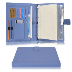Wonderpool A4 PU Cuir Porte Document Classeur Anneaux Planchettes à pince Amovible Dossier De Conférencier pour Organiseur Confé