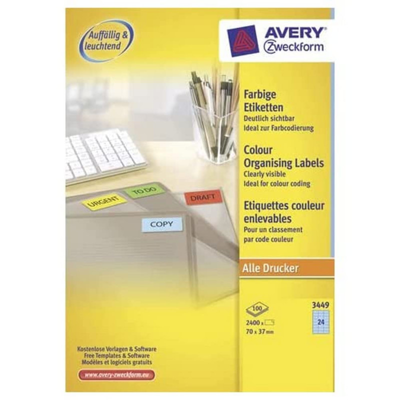 Avery - 3449 - Étiquettes Sans Cadre - Bleu