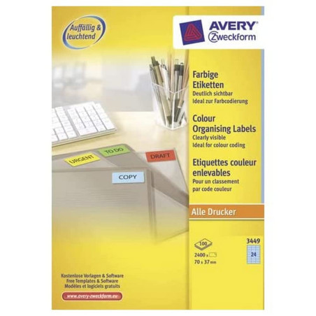 Avery - 3449 - Étiquettes Sans Cadre - Bleu