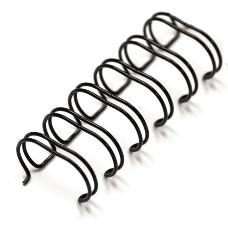 Albyco Wire-o Peignes à reliure à fil Noir - Anneaux métalliques - 6,4 Millimètres - 1/4 Pouce - Jusqu'à 35 Feuilles - Par Paque