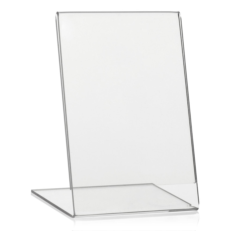 VITAdisplays Présentoir publicitaire DIN A6, Présentoir en L, Présentoir en L au format vertical, Présentoir de table en PLEXIGL VITAdisplays Présentoir publicitaire DIN A6, Présentoir en L, Présentoir en L au format vertical, Présentoir de table en PLEXIGL