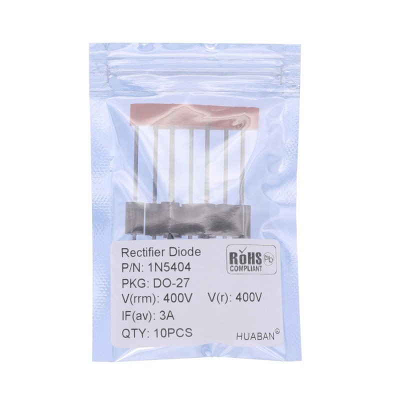 HUABAN 10 pièces 1N5404 Diode de redressement 3A 400V DO-201AD (DO-27) Axial 5404 3 Amp 400 volts HUABAN 10 pièces 1N5404 Diode de redressement 3A 400V DO-201AD (DO-27) Axial 5404 3 Amp 400 volts
