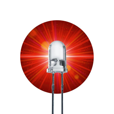 Lumetheus LED Diodes électroluminescentes 5mm couleur Rouge Ultra-lumineux 40.000 mcd 50 pièces 2-3V 2 Pin LEDs Ampoule Diode à