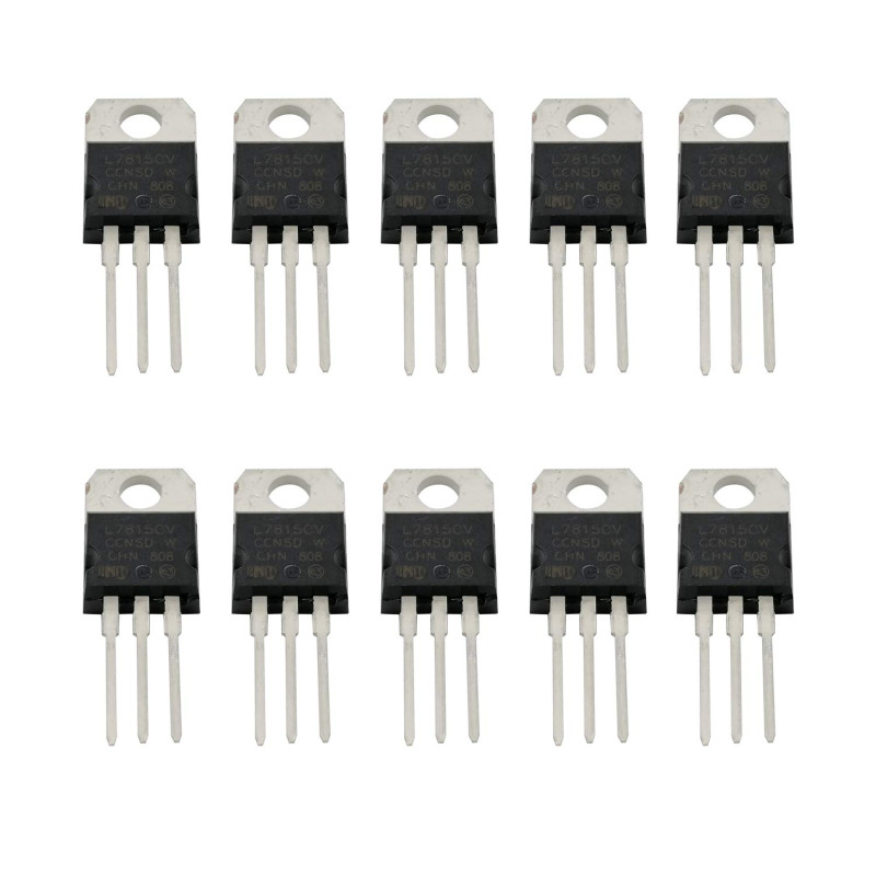 10PCS L7815CV L7815 1.5A 15V Transistor TO-220 de régulateur de tension à trois bornes 10PCS L7815CV L7815 1.5A 15V Transistor TO-220 de régulateur de tension à trois bornes