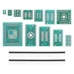 eMagTech 51pcs 12 Types CMS vers DIP Kit de Cartes d'adaptation SOP8 SOP10 SOP14 SOP16 SOP20 SOP24 SOP28 0402/0603/0805 SMT SOT8