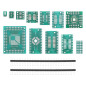eMagTech 51pcs 12 Types CMS vers DIP Kit de Cartes d'adaptation SOP8 SOP10 SOP14 SOP16 SOP20 SOP24 SOP28 0402/0603/0805 SMT SOT8 eMagTech 51pcs 12 Types CMS vers DIP Kit de Cartes d'adaptation SOP8 SOP10 SOP14 SOP16 SOP20 SOP24 SOP28 0402/0603/0805 SMT SOT8