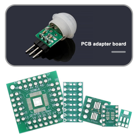 eMagTech 51pcs 12 Types CMS vers DIP Kit de Cartes d'adaptation SOP8 SOP10 SOP14 SOP16 SOP20 SOP24 SOP28 0402/0603/0805 SMT SOT8