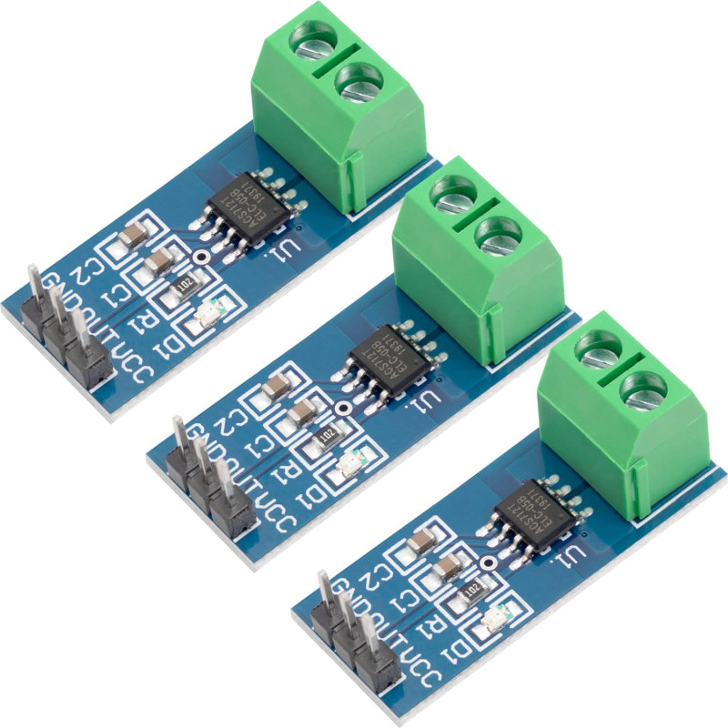 AZDelivery 3 x ACS712 20A Module capteur de Courant Plage Range Current Capteur Compatible avec Arduino et Raspberry Pi y Compri