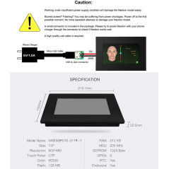 Aihasd Nextion 7.0" LCD Module Touch Display Intelligent Series NX8048P070-011R-Y HMI IPS RGB 65K Resistive Touchscreen With Enc
