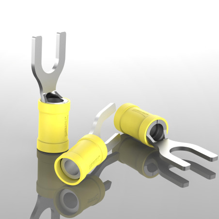 AUPROTEC Fourche 0,5-6,0 mm² Ø du trou M3 - M8 En partie isolé PVC SV Connecteur de câble en cuivre étamé