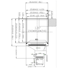 1.3 inch IPS HD TFT ST7789 Drive IC 240*240 Full Color LCD Display Module|Module d'affichage polychrome d'affichage à cristaux l