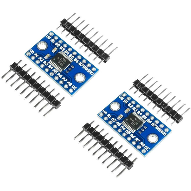 TECNOIOT 2pcs TXS0108E 8 Channel Logic Level Converter TTL 3.3V 5V Bi-directional Convert | 2pcs 8 canaux Module convertisseur b TECNOIOT 2pcs TXS0108E 8 Channel Logic Level Converter TTL 3.3V 5V Bi-directional Convert | 2pcs 8 canaux Module convertisseur b