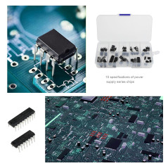 ECSiNG 50 pièces 10 types de puce de circuit intégré Kit d'assortiment basse tension LM324 LM358 LM386 LM393 UA741 NE5532 NE555 