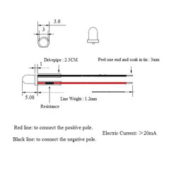 Ampoules LED câblées multicolores 3/5/10mm DC 9-12V 50 pièces pour décoration de la maison ou la fête (Rouge-3mm)