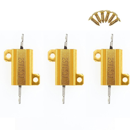 3 Pièces 25W 15 Ohm Résistance à fil bobiné haute puissance en aluminium avec vis