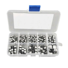 DollaTek SMD Condensateurs Assortis Boîte, 145pcs de 10 valeurs 0.47 à 470uF SMD Condensateurs électrolytiques Assortiment