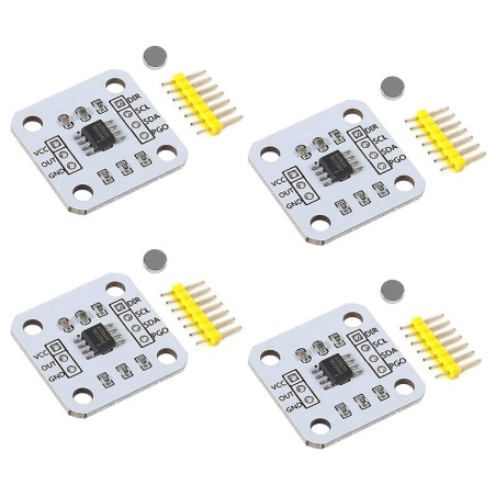 4 PièCes AS5600 Encodeur MagnéTique Module de Capteur de Mesure D'Angle D'Induction MagnéTique 12